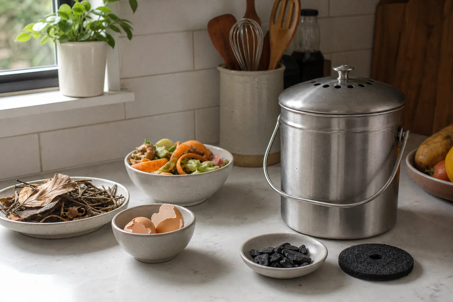 Start a kitchen countertop compost bin in five steps